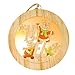 Produktbild MMLsure® LED Weihnachtenkreative Licht Anhänger, Runde Holzanhänger mit Beleuchtung Dekor Schlafzimmer Wohnzimmer,Weihnachtsdekoration (A)