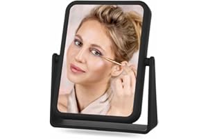 MA NASIR Travel Mirror Makeup Portable Tabletop Vanity with Stand Handheld Cosmetic Hanging Adjustable Rotation Mirror Suitable for Home Office Desk Vanity Table Travel Camping 13cm X 18cm (1pack