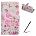 Produktbild Samsung Galaxy A3/A3 2015 Hülle,Feeltech Leder tasche mit (Frei Stylus Stift) Elegant Luxus Flip PU Leder Schlank Brieftasche Schutz Kasten Kartenfach Stand funktion Magnet Closure und Shockproof Karten-Schlitze Inhaber-Geld-Beutel Buch-Design for Samsung Galaxy A3/A3 2015 - Rosa Pfingstrose