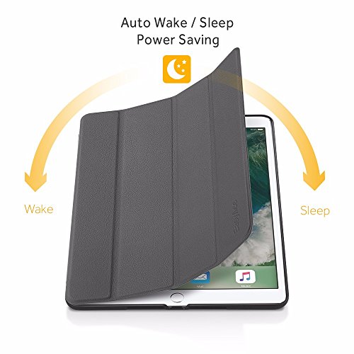 iPad Pro 10.5 2017 Hülle, EasyAcc Ultra Slim iPad Pro 10.5 Hülle Smart Cover mit Auto Sleep / Wake Up Funktion und Standfunktion für iPad Pro 10.5 2017 – Grau, Ultra Slim - 6