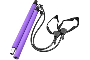 Prom-note Portable Pilates Bar Kit, Pilates Exercise Resistance Band Resistance Band Yoga Pilates Stick Yoga Exercise Bar With Foot Loop For Yoga,Stretch,Sculpt,Twisting,Sit-Up Bar Resistance Band