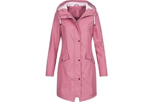Vectry Abrigos Chaqueta Impermeable Chaqueta De Lluvia Sólida Para Mujer Sudadera Con Capucha Al Aire Libre Impermeable Abrigo Largo Abrigo A Prueba De Viento Chubasquero Mujer Abrigo Deporte Portátil