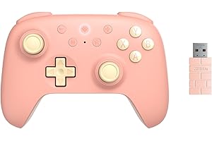 8Bitdo Ultimate 2C Wireless Controller for Windows PC and Android, with 1000Hz Polling Rate, Hall Effect Joysticks and Hall Triggers, and Remappable L4/R4 Bumpers (Peach)
