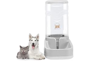 meleg otthon Automatischer Futter und Wasserspender für Katzen und Hunde, 3.8 L Futterautomat und Wasserspender im Set,Hund Schüssel Wassertränke (3.8L Grau Haustiertränke)