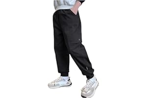 VUNCIO Pantalon Cargo Enfant Garçon Taille Elastique Large 3-16 Ans Pantalon Ample Adolescente Garcon Hiver Chic Pas Cher Confortable Casual Sport Jogging Streetwear Sweatpants