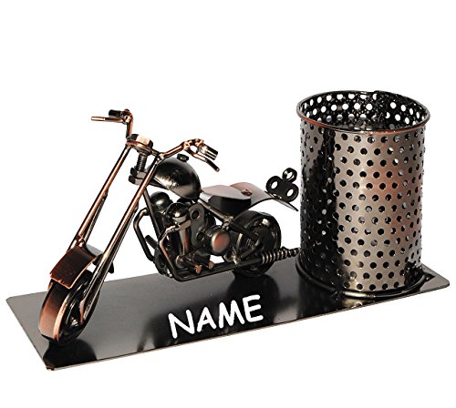 Flaschenhalter / Flaschenständer – “ Motorrad / Shopper “ – aus Metall – ideal für Piccolo Wein, Sekt, Bier u.v.m. – Motorradfahrer – Führerschein – Weinflaschenhalter / Metallständer – Weine Flasche Wein Deko Figur – Weinhalter als Skulptur / Schraubenfigur Schraubenmännchen – Flaschen Bierhalter – Bierständer - 4