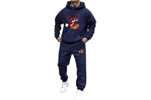Mfhmom Weihnachts Jogginganzug Herren Damen Lustige Weihnachts 2-Teilig Ugly Reindeer Tracksuit Set Hoodie und Jogginghose Xmas Style Trainingsanzug Unisex Kapuzenpullover Sportanzug