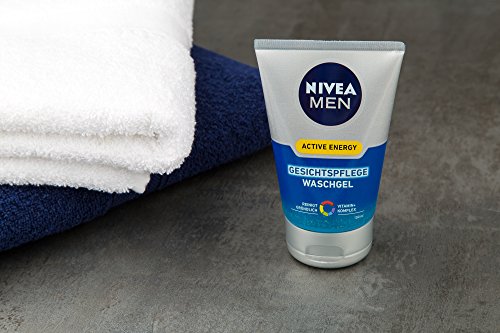 NIVEA Men, 2er Pack Gesichtspflege Waschgel, 2 x 100 ml Tube, Active Energy - 4
