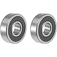 sourcing map 609-2RS Deep Groove Ball Bearing 9x24x7mm Double Sealed ABEC-3 Bearings 2-Pack