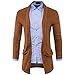 Produktbild Herren strickjacke tracht VENMO Mens Slim Fit Sweater mit Kapuze Fashion Solid Long Graben Mantel Jacke Herbst Elegante Lang Trenchcoat Winterjacke Business Parka Windbreaker Überzieher (XL, Coffee)