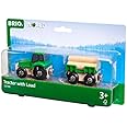 BRIO World Farm Tractor Toy (with Load) for Kids Age 3 Years Up - Wooden Railway Train Set Add On Accessories