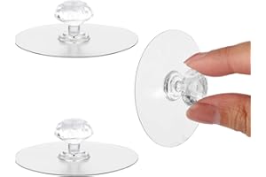 Qianyu 2 pomelli trasparenti per cassetti e armadietti, maniglie a forma di diamante per armadio, cucina, armadio, bagno, comò, mobili, porte, finestre, autoadesivi, rimovibili, a spinta