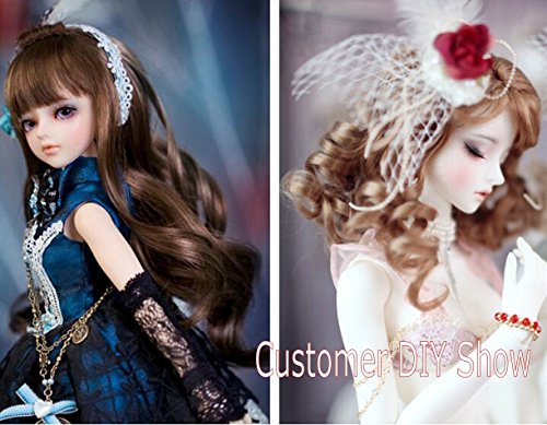 chengyida 15100 cm 7 verschiedenen Farbe/lot hitzebeständig blond braun falxen Golden Dark schwarz Curl Wave SD Perücke Haar für 1/3 1/4 1/6 BJD Puppe Perücke - 5
