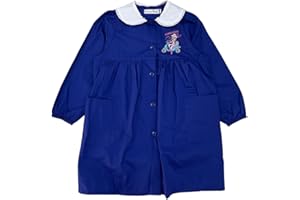 GENERICO Grembiule lungo per ragazza scuola elementare Primo della classe blu per bambina