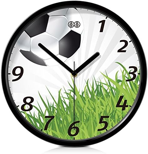 Quietness @ Modern Colorful Creative Silent Non-ticking Wall Clock Football /14 glow-in-the-box inch/ Ferrous Metal