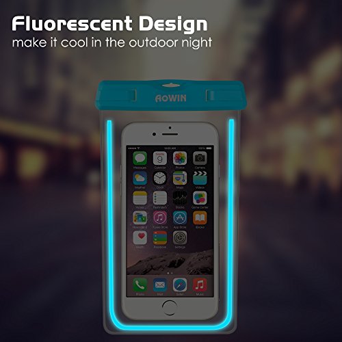 Custodia impermeabile, AOWIN Custodia a secco universale con cinturino militare regolabile per attivitÃ  all'aperto per iPhone 6S 6 6S Plus SE 5S Galaxy S8 Plus S7 S6 S5 Bordo S4 Nota 5 4 3, LG Huawei Fino a 6 pollici(Blu)