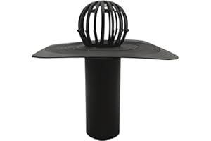 UZMAN Évacuation de toit plat DN50 à DN150 avec collecteur de feuilles Gargouille de toit plat Étanchéité de toiture Gargouille de toit carrée incl. collecteur de feuilles, évacuation de toiture Évacuation