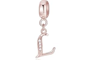 Jokmeo Ciondolo charm con lettere dall'A alla Z per donne in argento 925 puro, compatibile con bracciali e collari della marca Pandora e di stile europeo, adatto a donne e ragazze.ZM1