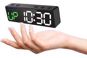 Ousmile Gym Timer, Mini Portable Gym Clock, Strong Magnet, Interval-Timer for Workout, Stopwatch with Built-in Powerful Battery, 12/24H Digital Clock Countdown/Up Time for Home/Gym/Garage (Black)