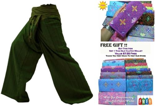 SUWARENE Zenza Fashion ST** 2 TONE COTTON STRIPE Thai Fisherman Pants Yoga Trousers FREE SIZE **ON SELL WITH COMPLEMENTARY **
