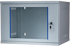 ‎KOSCOM CONNECT KOSCOM CONNECT Netzwerkschrank 19 Zoll 7 HE I 400 mm Tiefe I Serverschrank Grau I Wandmontage I abschließbare Glastür I unmontiert I 60 kg Traglast I 543 x 400 373 mm (Grau, 7 HE)