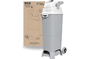 DIAPER CHAMP Maxi Handsfree Plus - Poubelle à couches - usage professionnel - avec roulettes - Mains libre - Grande capacité - 60 couches - anti-odeur – crèches, micro-crèches et hôpitaux