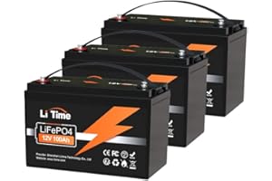 LiTime 3er Pack 12V 100Ah LiFePO4 Batterie, Max. 15000 Zyklen Ladezyklen, 1280Wh Lithium Akku mit 100A BMS, Unterstützung in Serie/Parallelschaltung, Perfekter für Wohnmobile, Camping, Solaranlage