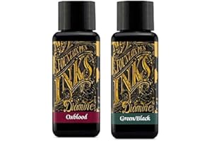 Diamine Füllfederhalter-Tinte, 30 ml, Oxblood & Green Black – 2 Stück