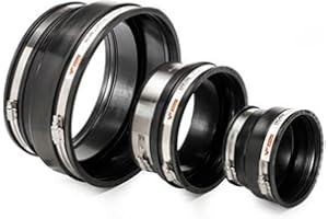 BC PROFILES VIPSeal Adaptor Coupling | Constructed from Elastomeric Rubber, Providing Quick and Robust Sealing Solution - Connect Clay Pipes to Structured, and Ribbed Plastic Pipes, O.D. 121-136mm / 110-115mm