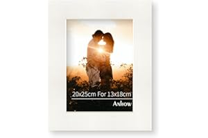 Anhow Passepartout 20x25 cm, Paspartu Beige para foto de 13x18 cm dimensiones exteriores, presentación y protección de sus imágenes y fotos para fotos postales - Beige/ 1,5 mm