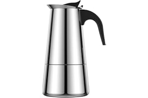 PRETTY KAURV Espresso Maker Induction Coffee Maker Stainless Steel Stovetop Coffee Maker Moka Pot 200ml/4 Cup Portable Coffee Maker Pot Suitable for Induction Cookers Stovetop Home Camping Espresso Maker