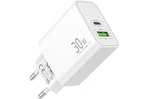 ARCCRA 30W Szybka Ładowarka USB C do iPhone 17 Air 16 16e 15 14 13 12 11 Pro Max XS XR X, iPad, Google Pixel 9 8 7 6 XL, Samsung Galaxy S25 S24 S23 S22 Ultra, USBC i USB A ładowarka PD+QC Gniazdo Zasilania