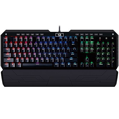 Preisvergleich Produktbild Redragon INDRAH K555 RGB LED Mechanische Tastatur mit Hintergrundbeleuchtung,Gaming Keyboard Für RTS, FPS, MMO Englische Layout(Schwarz)