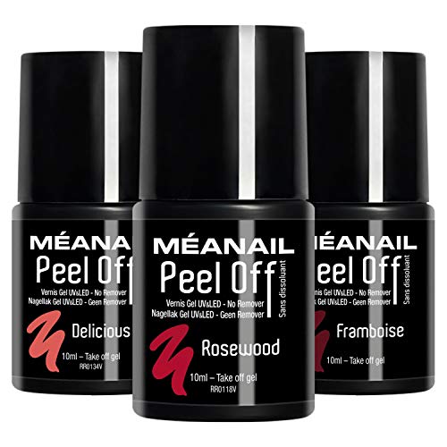 Vernis semi-permanent peel off - 3 vernis à ongles Peel Off : Black Pearl, Jade & Spicy Grey - se retire en UNE étape, sans remover ! Trio manucure Méanail Paris - Vegan & Cruelty Free