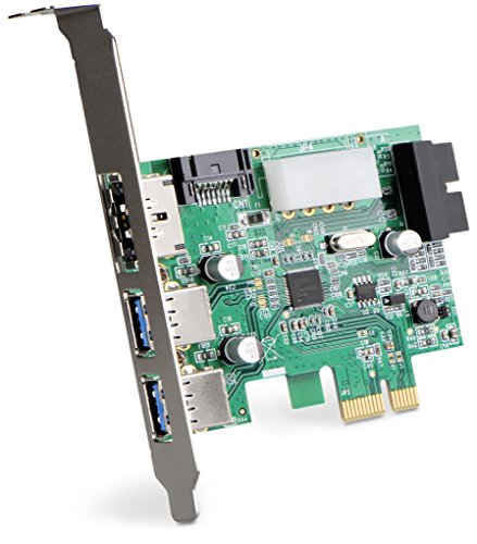 DONZO LT303 PCI Express Karte / PCIe Adapter mit 2 Port USB 3.0 extern + eSATA extern + eSATA Stromversorgung intern + 20 Pin USB 3.0 + 4 Pin Stromversorgung mit NEC UPD720201 Chipsatz