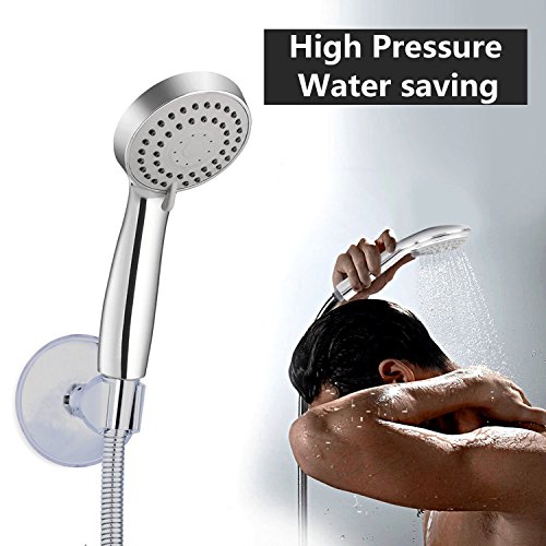 DSIKER® Handbrause Duschkopf Hochdruck-Wasser-Einsparung,leistungsstarke Dusche Spray gegen Niederdruck Wasserversorgung Pipeline,86.5 mm Größe 3 Jet Badezimmer Handdusche(Duschkopf + Schlauch) - 8