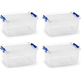 Acan Tradineur &ndash; Pack of 4 Storage Boxes &ndash; Made of Plastic &ndash; Container for Storage, Books, Clothes, Blankets &ndash; No. 26 &ndash; 15.5
