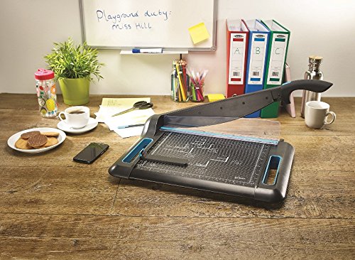 Avery A4 PG360 Precision Guillotine Paper Cutter, Black and Teal