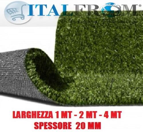 ITALFROM Synthetic Lawn 20 mm H2 X 24mt – Faux Grass Rug Garden calpestabile