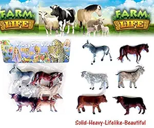 JAY ANTIQUES Farm/Domestic Animals Figures Set for Kids/Young Ones Pack of 6 Animals (Animals May Vary Pack to Pack)