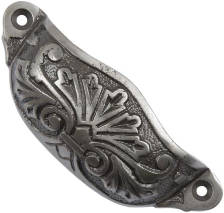 Suffolk Latch Co | Cast Iron Kitchen Cabinet Drawer Cup Pull Handles (Decorative Barnished)