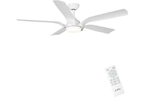 CJOY Ventilatore da Soffitto, Ventilatore da Soffitto con Luce e Telecomando,142 cm Lampadario Plafoniera con Ventilatore LED Dimmerabile Bianco, 6 Velocità del Vento, Motore DC