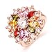 Yellow Chimes Swiss Zircon Multi Color Rose Gold Metal Ring For Women RS.750.00