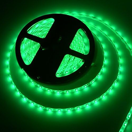 Flexible LED Strip Lights, RGB, 300&nbsp;Units SMD 5050&nbsp;LEDs, Waterproof, 12&nbsp;Volt LED Light Strips, Pack of 16.4 feet/5&nbsp;m (RGB) green