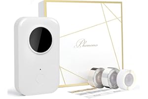 MEMOKING Label Maker Machine - Handheld Label Machine, Portable Thermal Sticker Maker Machine with 3 Label Rolls, Use in Home office Storage Labelling and Gift, Compatible with iOS and Android, White