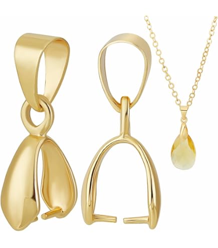 Bélières Bijoux Bélières Pendentifs Plaqué Or 24 Carats - Lot De 30 - Pour Fabrication Bijoux Pince A Collier