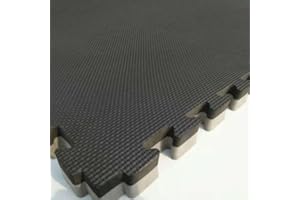 GRUPO CONTACT Tatami (suelo acolchado) de 1 x 1 m2. color Negro/gris (espesor 2, 2.5, 3 y 4 cm.) con perímetro liso desmontable.