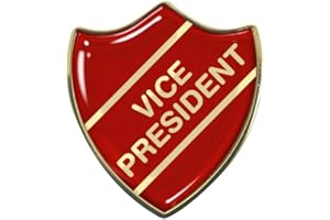 Capricornone Vice President Gel Domed Red School Shield Badge