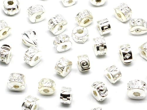 Nambeads © 20 x silver plated Clip stop stopper beads charms for Pandora style charm bracelets