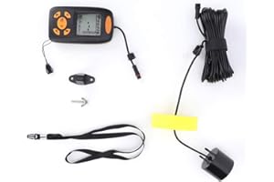 ALOMEJOR Ecoscandaglio Cercatore di Pesci Portatile 0.4M-100M Cercatore di Pesca Rivelatore di Identificazione Pesce Allarme